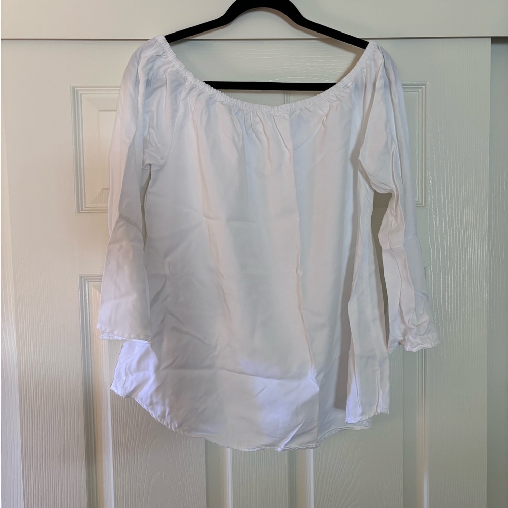 Beach Lunch Lounge White Peasant Top